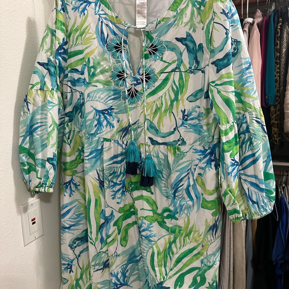 Tommy Bahama Salina Key Sea Fronds Dress Size Large - Picture 3 of 4